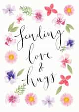 Sending Love and Hugs Floral Card created by Sage and Hart