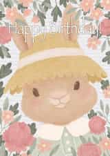 Cute vintage bunny birthday card created by Nataliya Dolotko