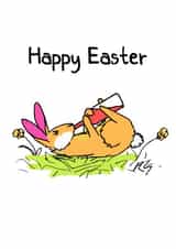 The Easter Bunny does lockdown Card created by Richard Stelmach Art