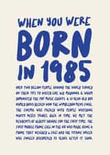 40th Birthday Memories of the Year 1985 Card created by Poppy Lane