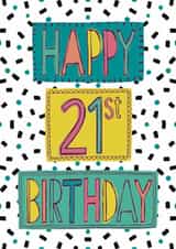 Fun and colourful 21st Birthday Card created by Anna Treliving Design