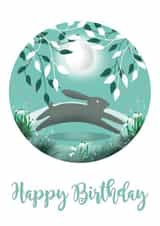 Happy Hare Birthday Card created by HelenFaerieArt