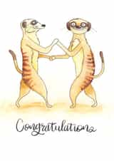 Dancing meerkat celebrations created by Richard Stelmach Art