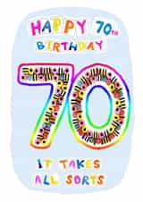 70th Birthday in Liquorice Allsorts created by Genevieve Fay