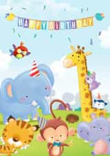 Happy Birthday with animals created by Dibustock