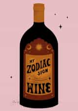 Zodiac wine birthday card created by Elf Paper Co