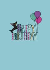 Illustrated Black & Tan Dachshund Birthday Card created by the pretty little ink co