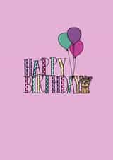 Yorkshire Terrier Illustrated Birthday Card created by the pretty little ink co