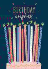 Candles and Cake Birthday wishes card. created by Little Mono