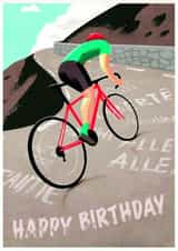 Cycle Racing Birthday Card (le Tour De France) created by Groves Design