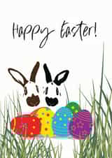 Easter Bunnies and Easter Eggs card created by Jackie Ponwaye Design