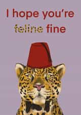 Feline Fine get well card created by Alba Landra