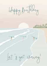 Beach Surfing Birthday card created by Alice Howland