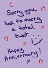Marry a Twat Anniversary card created by Random Shit Cards
