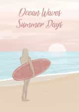 Ocean Waves Summer Days Birthday Card created by Alice Howland