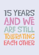 15 year wedding anniversary funny card created by Poppy Lane