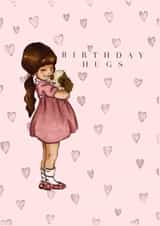Dog and Girl Birthday Hugs created by Elle Freeman