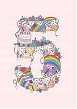 5th Birthday Girl created by Jenny Wren Designs