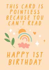 Funny 1st Birthday Card - Pointless - For Babies created by URGHH Card Co.