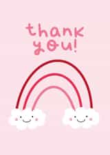 Pink Rainbow Thank You Card created by illustrationlisa