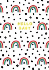 Hello Baby Rainbow Dalmatian Spot Card created by Dolly’s Doodles
