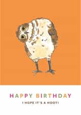 Happy Birthday Owl Pun Card - Funny Animal Bird created by Heather Hattrick