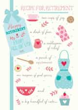 Female retirement baking card created by Melmade Stationery