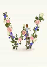 Initial W card created by A-Z Initials by Love Lucy Illustration