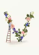 Initial V card created by A-Z Initials by Love Lucy Illustration