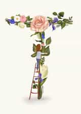 Initial Card letter T created by A-Z Initials by Love Lucy Illustration