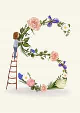 Initial Card letter S created by A-Z Initials by Love Lucy Illustration