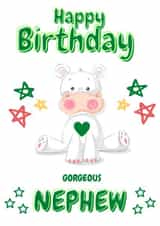 Cute Hippo Green Birthday Card created by Rachel Elizabeth Designs