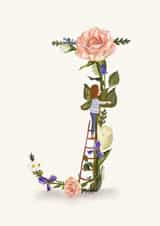 Initial Card letter J created by A-Z Initials by Love Lucy Illustration