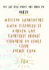 the best people are born in April created by DOTS + STRIPES