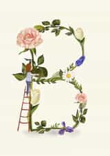 Initial Card letter B created by A-Z Initials by Love Lucy Illustration