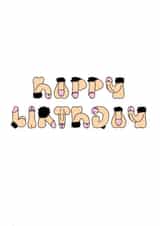 Rude White Penis Happy Birthday Card created by Beyond the Ink
