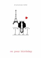 Cute black cats in Paris created by art by thurston