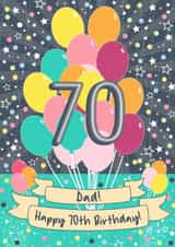 Happy 70th Birthday Dad Balloon Card created by Little Silverleaf