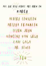 the best people are born in march created by DOTS + STRIPES