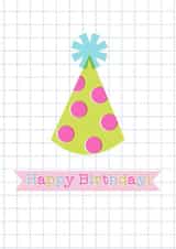 happy birthday party hat card created by ashleigh brown