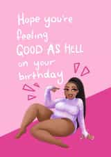 Lizzo Good As Hell Birthday Card created by Hannah Gabriel