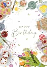 Classic Birthday Card - Pretty - Afternoon Tea created by Hannah Clark Illustrations