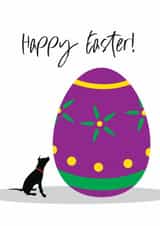 Easter Dog Looking up at Large Easter Egg card created by Jackie Ponwaye Design