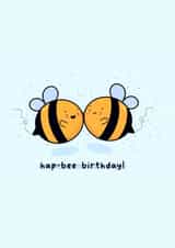 Hap-bee birthday - cute bumble bee birthday card created by Rosalie Perl