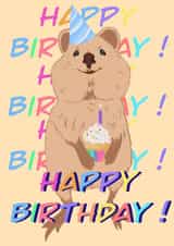 Happy Birthday from a smiling Quokka created by Anna Stanczyszyn
