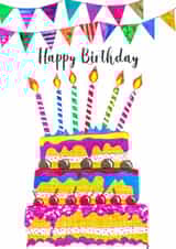 Fancy Birthday Cake Card created by Sitting Knitting