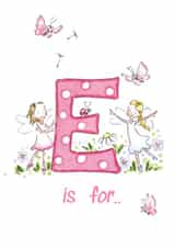 Fairy initial letter E card created by Kate Garrett