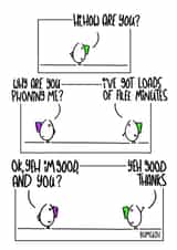 Funny modern phone card created by bumskin