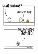 Tongue and cheek influencer card created by bumskin