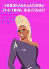 Condragulations, Rupaul Birthday Card created by Lucy Digital Designs